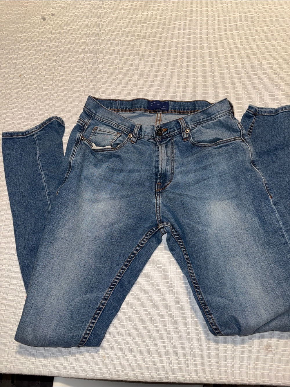 Zara Men's Light Blue Slim Straight Jeans